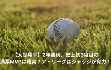 大谷翔平　2年連続　満票MVP